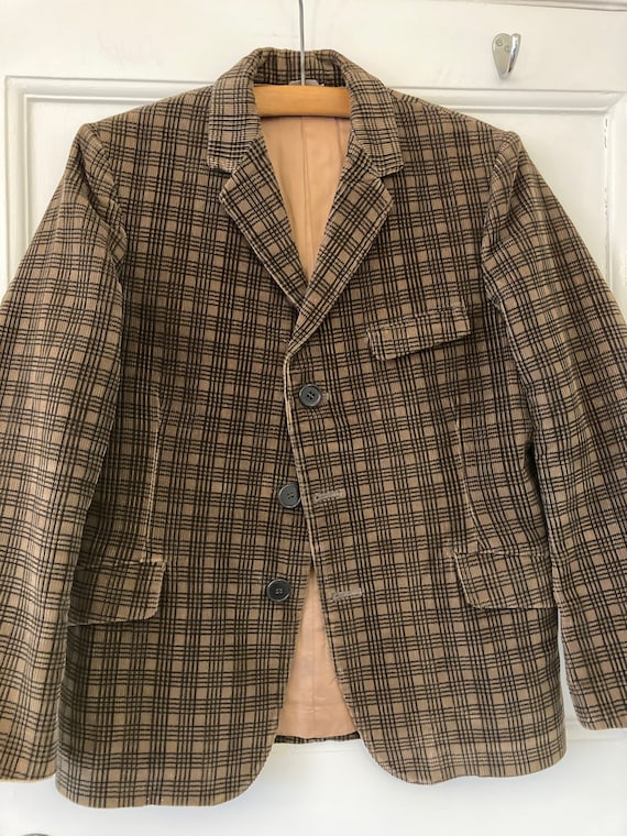 1930s brown and black check corduroy jacket