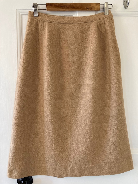 1950s Hand Made Camel Coloured Woollen Pencil Skirt. Small Size. Etsy UK