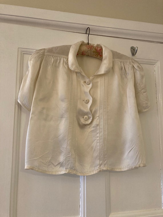 1930s ivory satin blouse