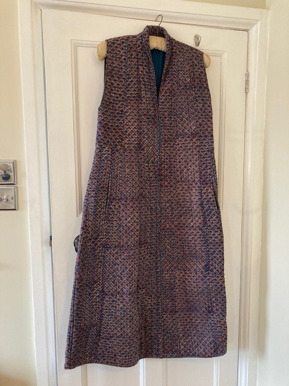 1980s Indian block print maxi dress