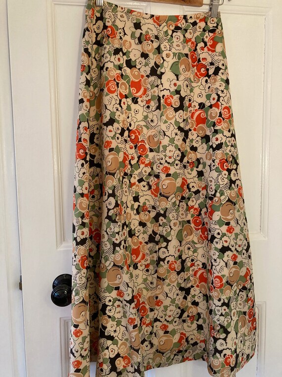 1970s folk style floral maxi skirt. Small size. - image 1