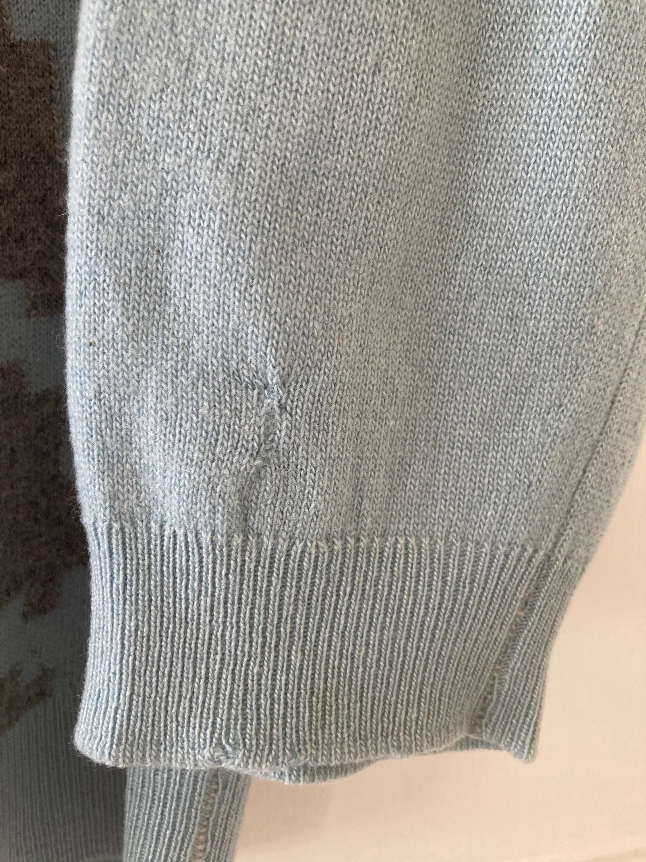 1950s Pringle Intarsia Pale Blue and Grey Cashmere Cardigan. - Etsy UK