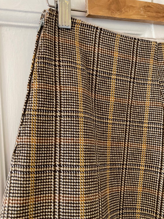 1970s hand made, checked tweed, woollen maxi skir… - image 3