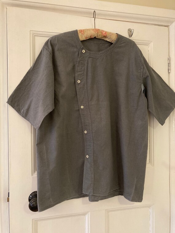 1930s grey brushed cotton work wear shirt