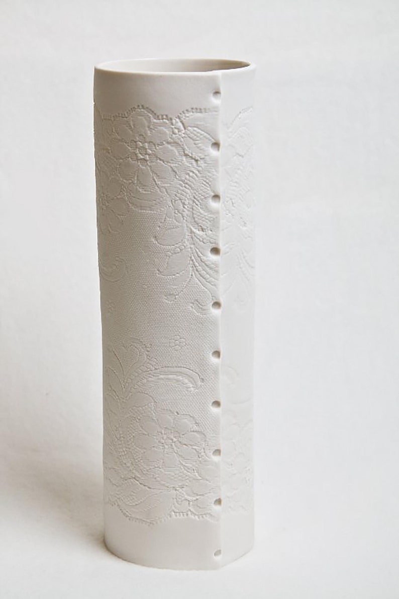 White Ceramic Vase Contemporary Handmade Porcelain Cylinder Etsy UK