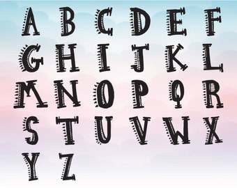 Aztec font SVG, Full alphabet download file, Monogram letter file for Silhouette, Cricut letters, DXF PNG Eps files