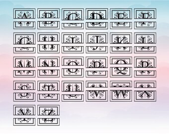Digital Cut Files Split Letters, SVG EPS, Alphabet Font Vinyl cutting Silhouette Cricut Cameo Design Letter Vector