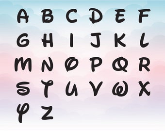 Disney Font SVG Bundle pack Alphabet and Numbers Svg Dxf Eps Cricut Design Space, Silhouette, Digital Cut Files, Instant Download