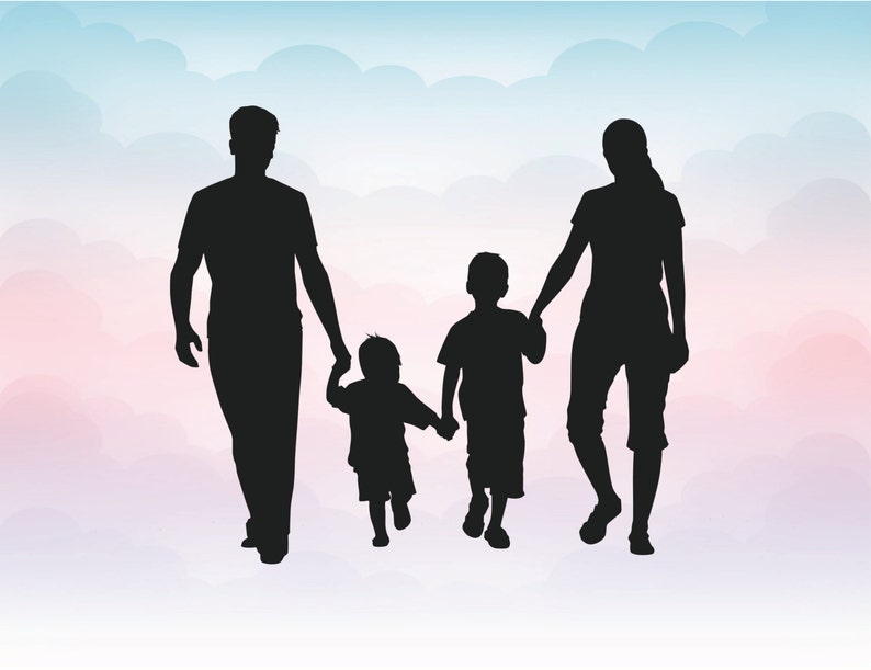  Family silhouette  SVG Instant download file for cutting Etsy