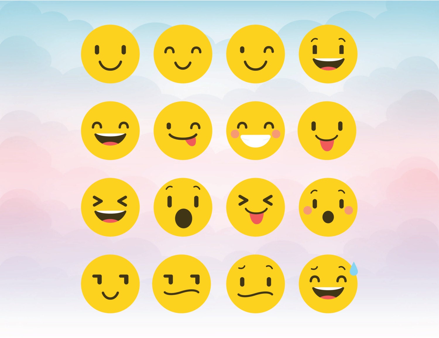 Download Smiley Faces Emoji Silhouette Cameo Cutting Files