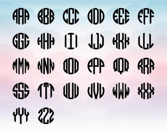 Scalloped Circle Monogram Svg Font Alphabet Svg Fonts