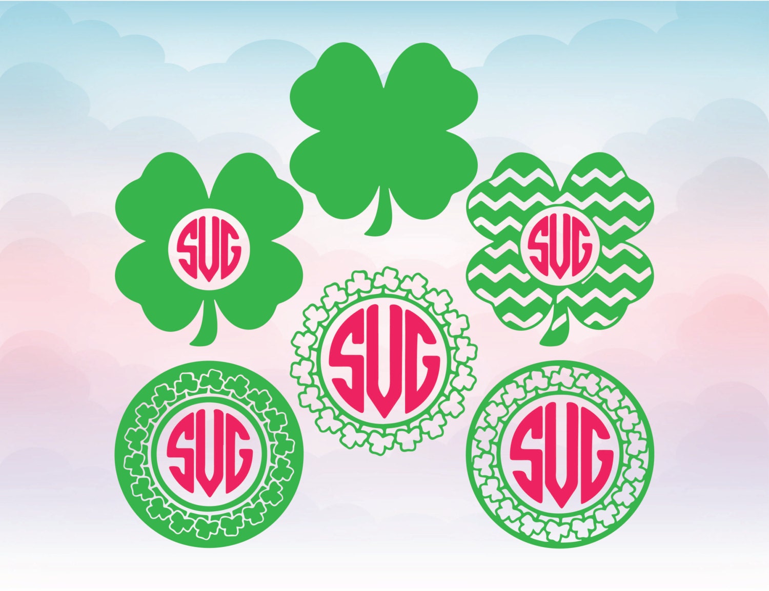 Download Clover SVG Four Leaf Clover SVG Chevron Clover svg png | Etsy