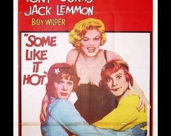 お熱いのがお好き』1959年のポスター：マリリン・モンロー、トニー