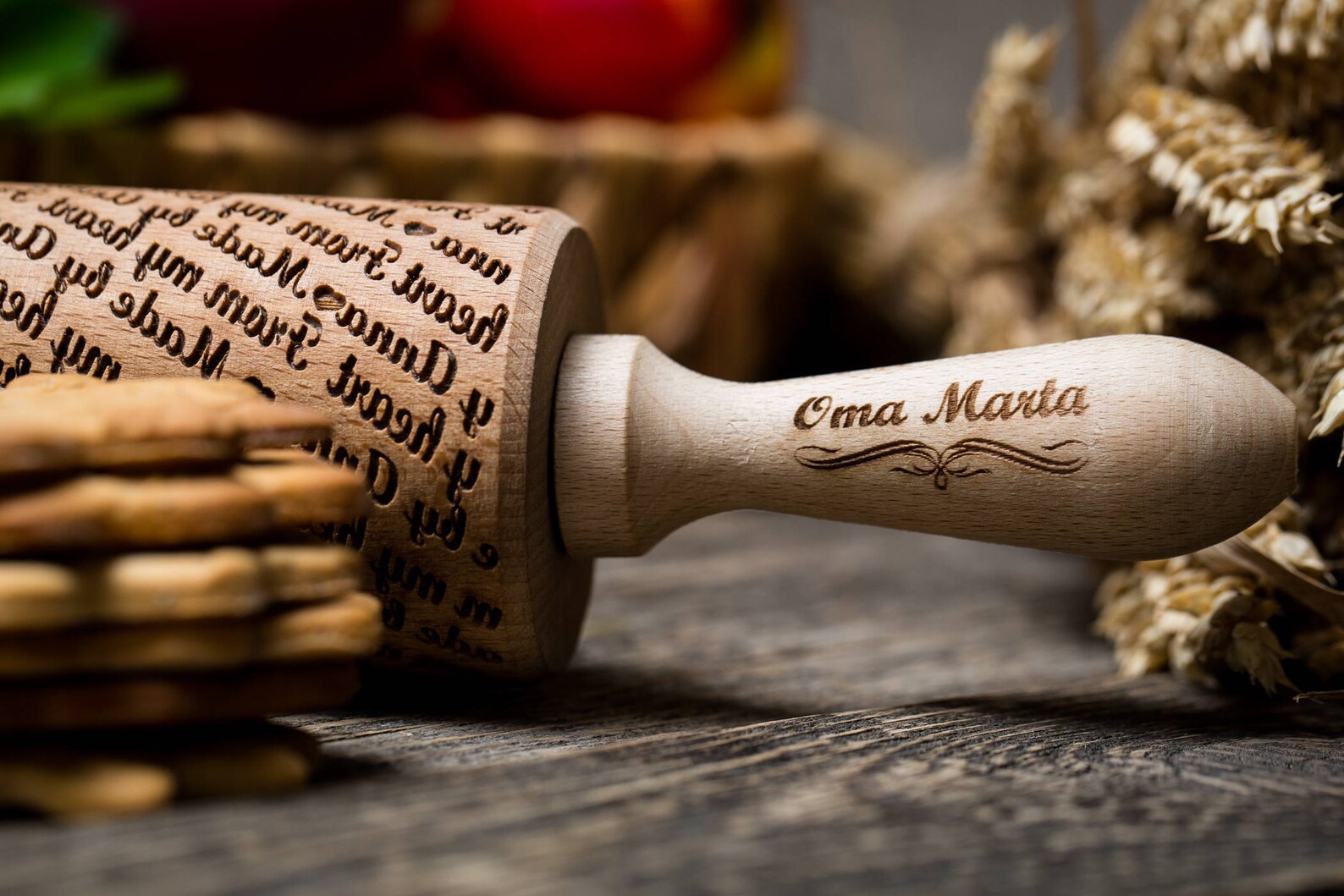 Personalized Rolling Pin Wedding Gift Embossed Dough Roller Etsy