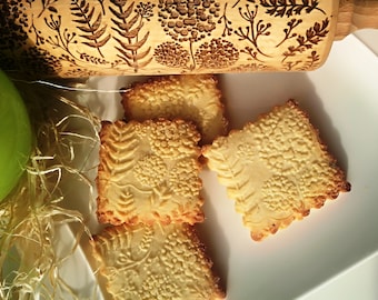 Springerle cookie mold Dandelion Embossed rolling pin Wooden Springerle Rolling pin Cookie decorating roller Gingerbread Fondant Clay Pastry