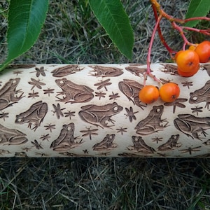 Rolo de massa em relevo Rolo de massa em relevo Biscoitos em relevo Rolo de massa em relevo Rolo de decoração de biscoitos Rolo de massa texturizado Sapos