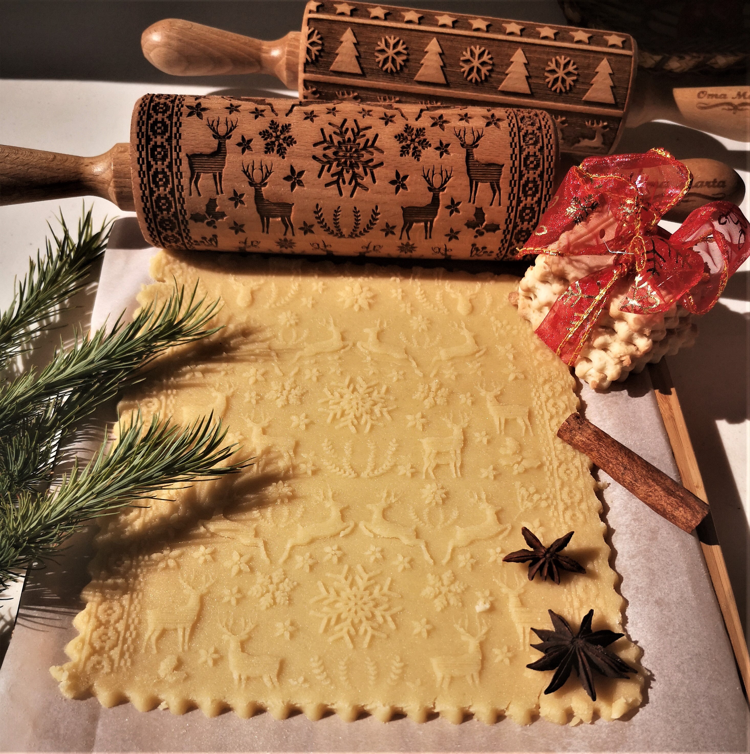 Dandelion Embossed Rolling Pin Pottery Clay Stamp Engraved Rolling