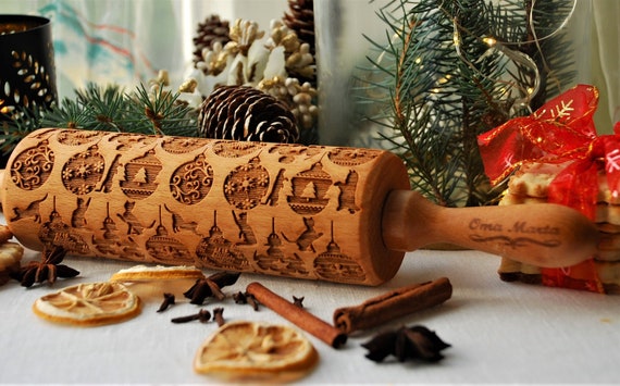 Christmas embossed rolling pin Christmas gift mom from daughter Christmas gift for teacher Merry Christmas gift Christmas decoration cake