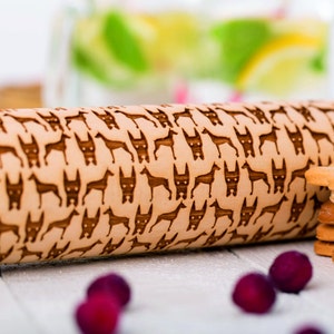 Doberman Embossed rolling pin for cookies Mum gift Springerle mold Embossed dough roller Gift doberman lovers Birthday gift dog lovers