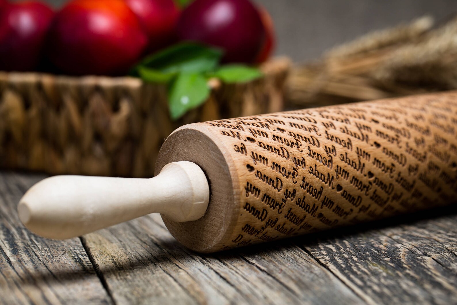 Personalized Rolling Pin Wedding Gift Embossed Dough Roller Etsy