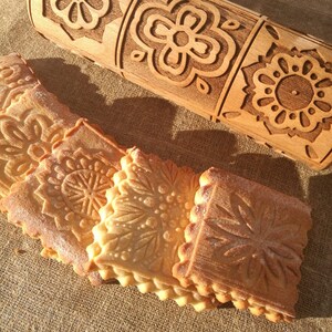 Mandala Embossing rolling pin Cookie cutter Embossed dough roller Gift Gingerbread Cookies Clay Roller Pottery Ceramics tools Springerle image 6