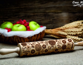 Christmas Xmas gifts Springele cookie mold decorating Baking tools Textured Embossed Rolling pin Gravierter nudelholz Carved cookie mold