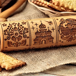 Christmas gifts Ukraine Nesting dolls Embossing Embossed Rolling pin Fondant stamp Gifts for her Springerle Cookie Roller Mold  Xmas gifts