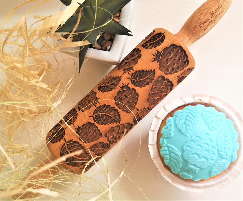 Blackberry MINI Embossed Rolling Pin Carved Rolling Pin Clay Etsy
