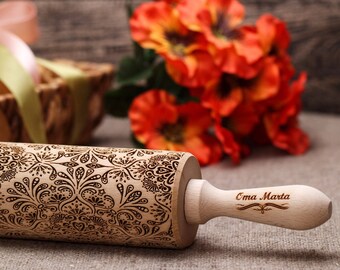 Romantico Mattarello Regalo per sposi Regalo per le donne Regalo della figlia Regali di legno unici Regalo della mamma Regalo mamma Mattarello inciso Biscotti