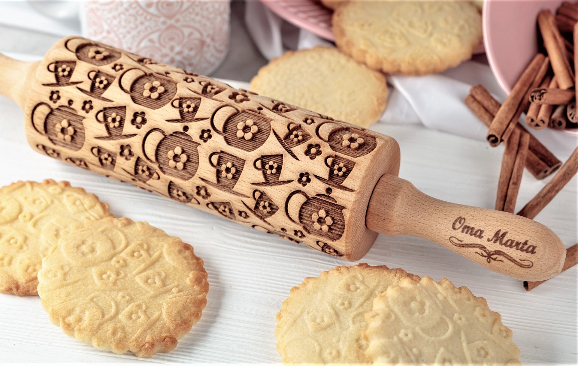Embossed Rolling Pin Set of ANY 3 Pcs Big Rolling Pins Springerle