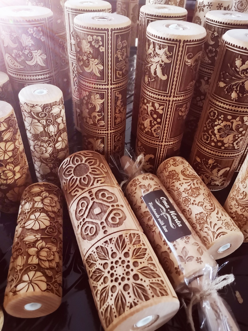 Mandala Engraved Rolling Pin Cookie Cutter Embossed Dough Etsy