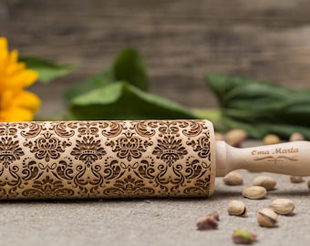 Embossing Engraved Rolling pin Cookie Biscuits Fondant Gingerbread Embossed rolling pin for cookies Cookie decorating supplies Mothers day