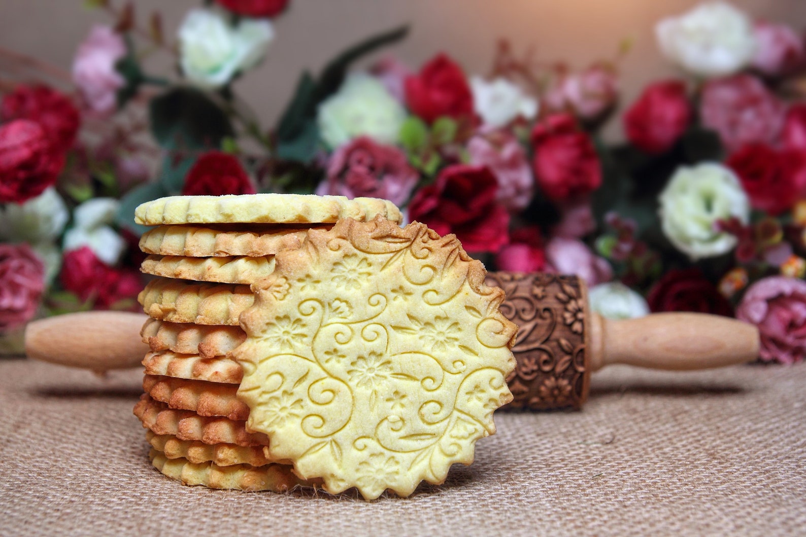 Flowers Embossed Dough Roller Engraved Rolling Pin PAISLEY Etsy