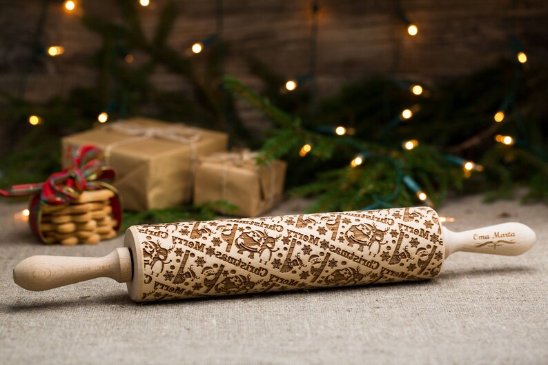 Christmas Rolling Pin Christmas Gifts Rolling Pins Engraved Etsy