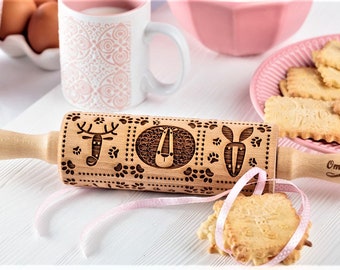 Zoo Textured rolling pin Cookie mold Baking love Mothers day gift Kitchen tools Spingerle cookie mold Nudelholz African animals Clay tools