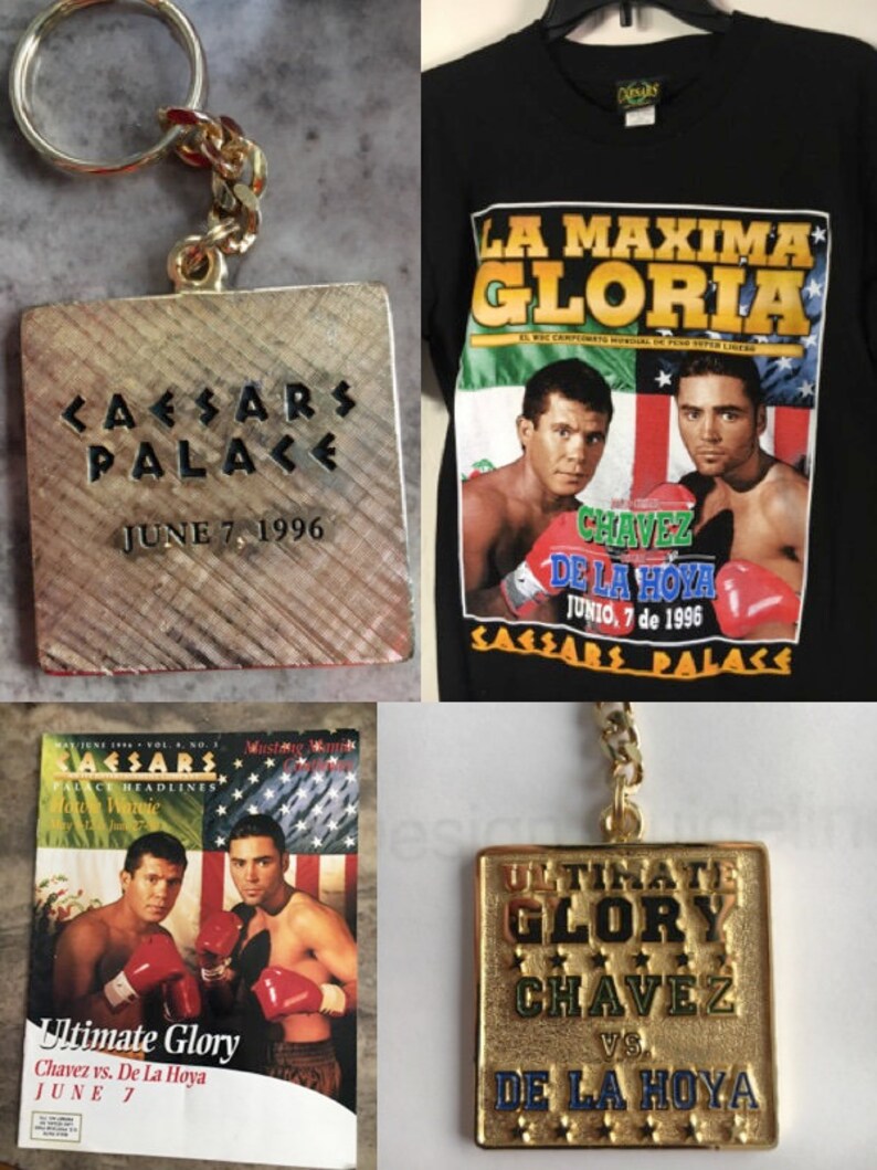 BUNDLE 1996 Caesars Palace Las Vegas De La Hoya vs Chavez Ultimate Glory Boxing Bundle