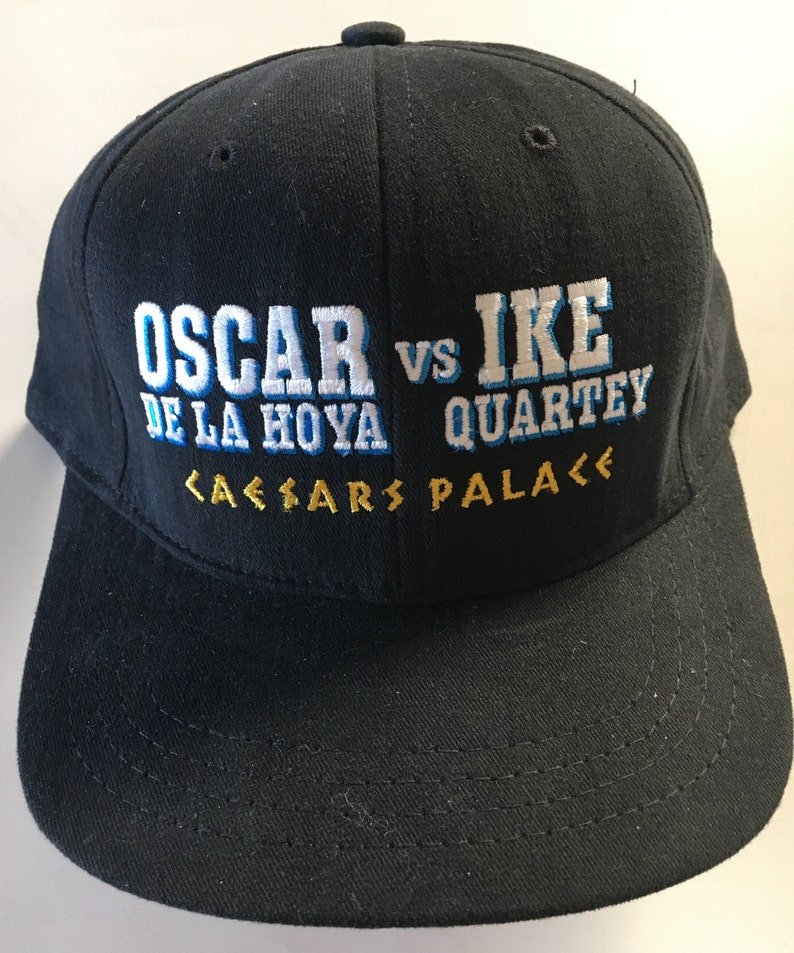 De La Hoya v NEW Caesars Palace Las Vegas 1999 Quartey The Challenge Vintage Boxing Hat