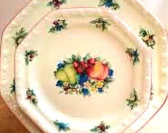 Vintage Sweet Country Harvest Fruit bowl & plate