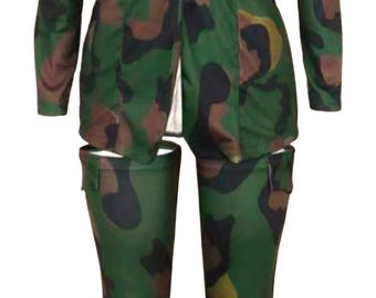 3pcs xl set comouflage.one long jacket & 2 leg pull-ons