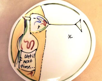 Vintage Julia Junkin dessert plate "Until next time"