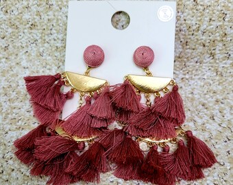 Dramatic pink earrings