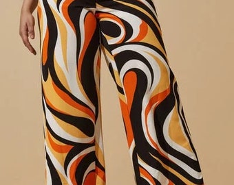 3x Geo design wide leg pants