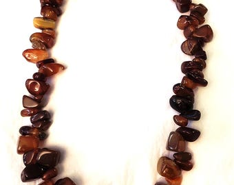 Vintage orange color carnelian stones necklace