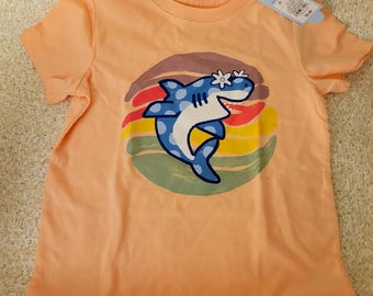 Child's graphic tee with shark design.3T