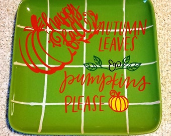 Harvest decorative plates •Thanksgiving Gift • Fall hone decor, Fall gift Ideas •    Wall Decor • Handmade gift
