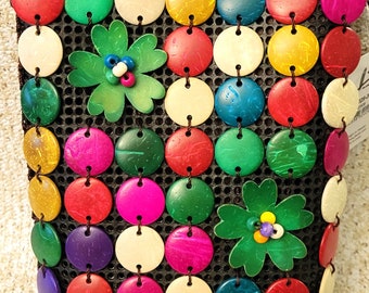 Colorful coconut shell crosbody