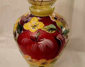 Tracy Porter Handpainted glass floral bud vase