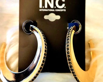 Rhinestone hoop earrings