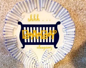Nursery decorative plate •  baby Gift Ideas • nursery wall Decor • Handmade gifts, baby gift
