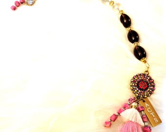 Christian prayer bead with  charmes & A.C.T.S decal